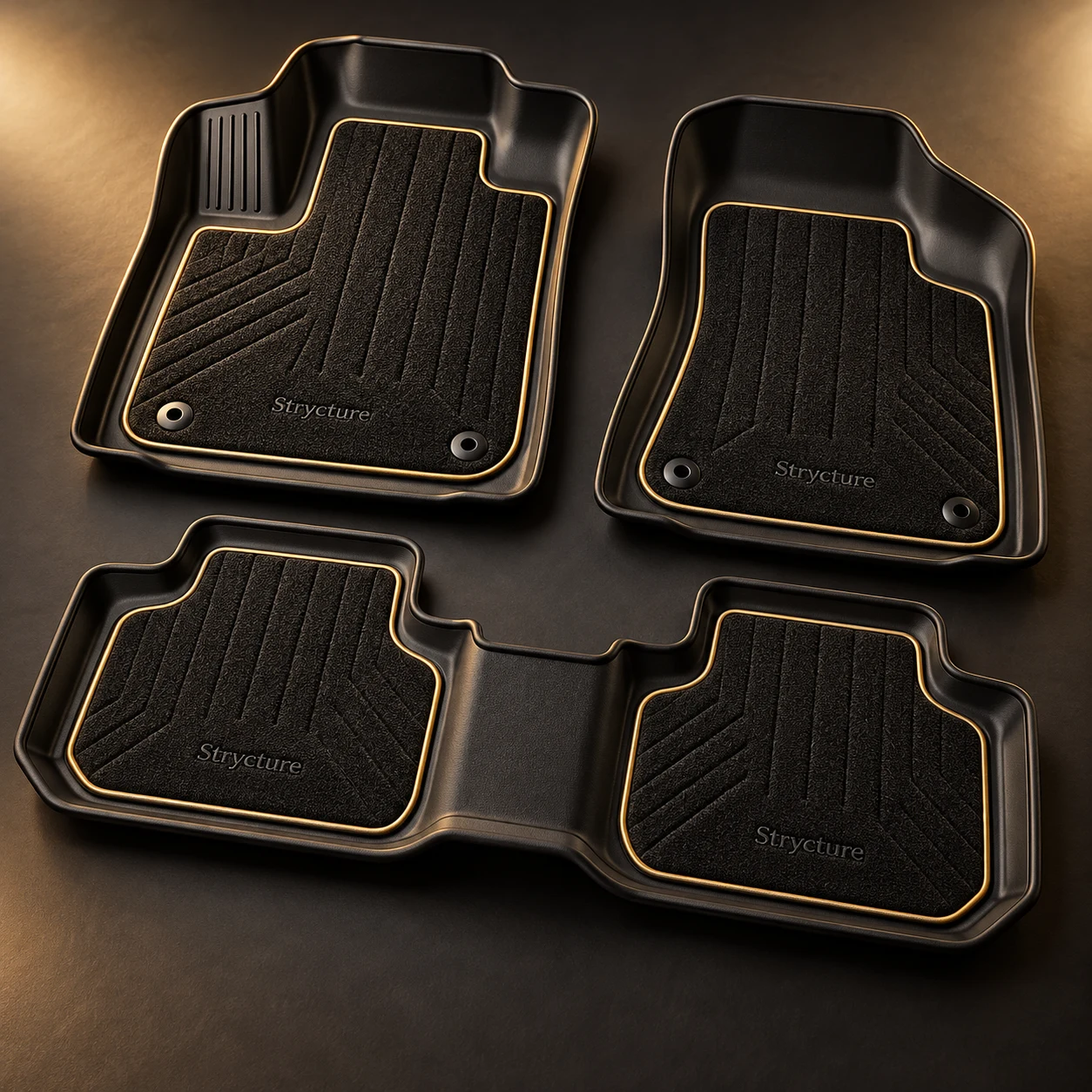 Dual Layer Goldline, Black / gold, Three trays and four removable inserts